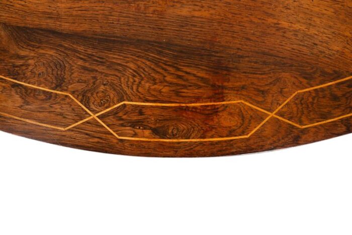 regency rosewood and satinwood center table 4556