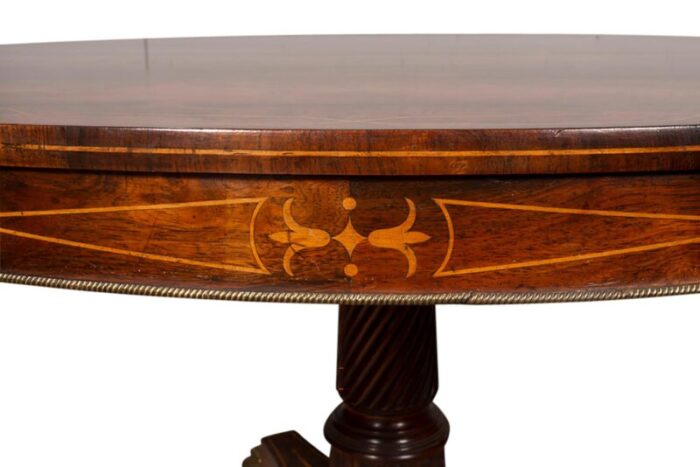 regency rosewood and satinwood center table 5698