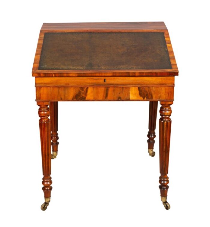 regency rosewood slant lid writing desk 4689