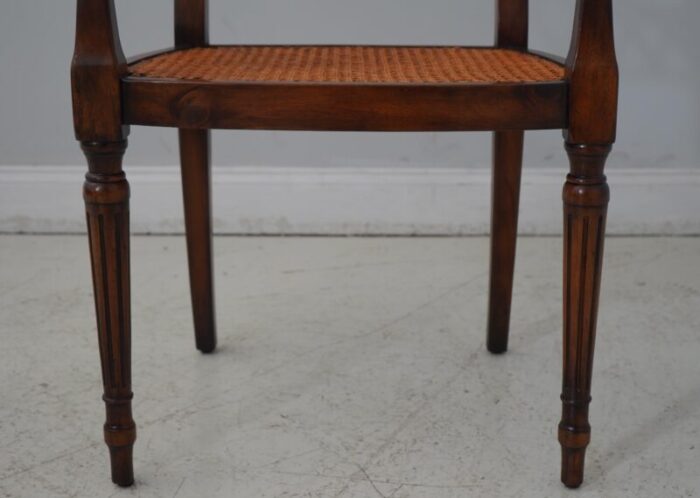 regency style cane seat mahogany armchair 0355