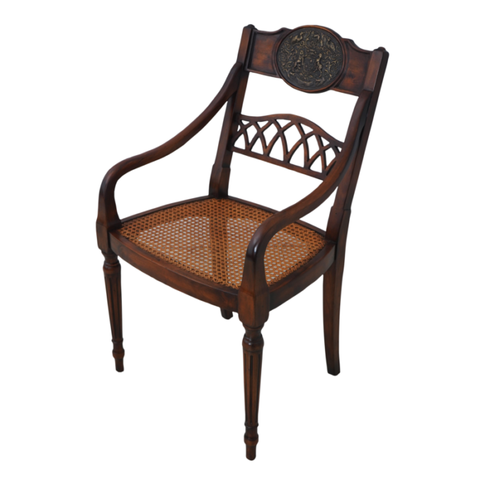 regency style cane seat mahogany armchair 3980