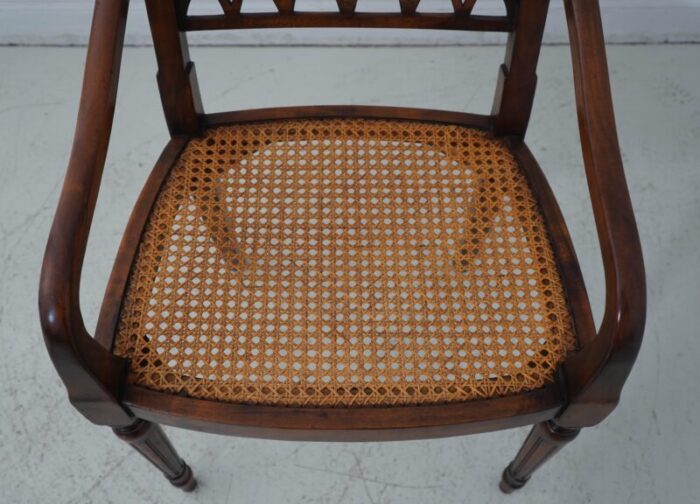 regency style cane seat mahogany armchair 8429