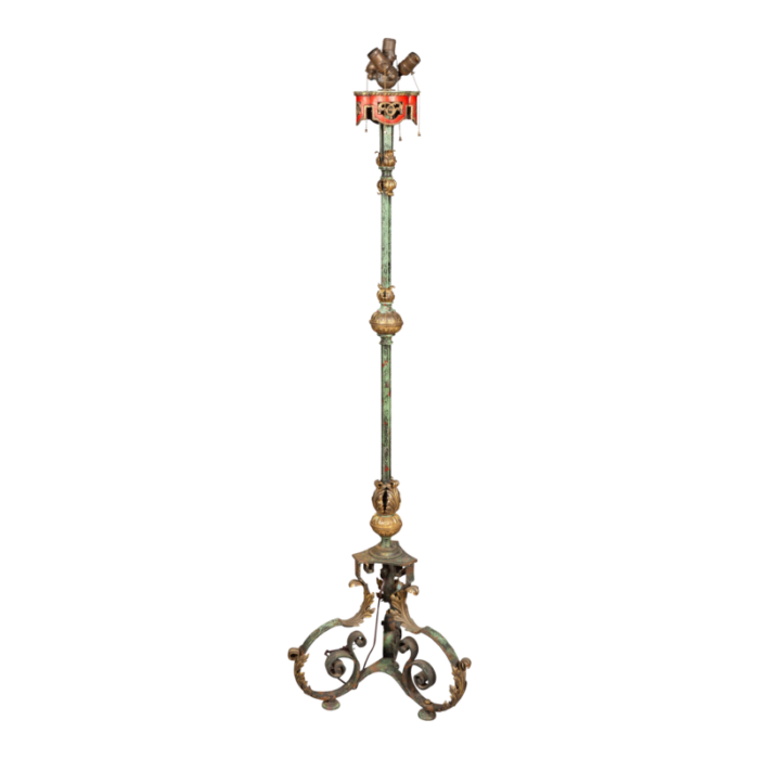 renaissance revival brass and iron floor lamp 5503