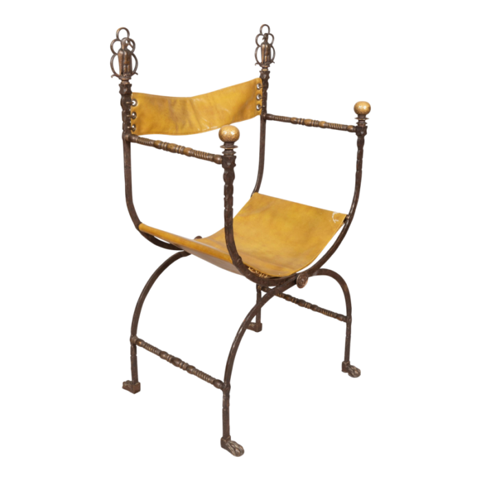 renaissance revival wrought iron and bronze dante chair 1038