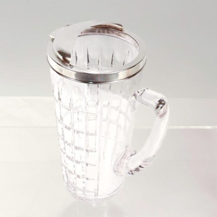 retro hawkes cut glass and sterling sterling pitcher with a whimsical dedication 1062