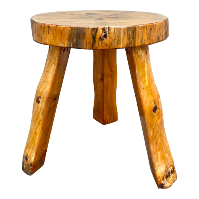 rustic modern log side table 9740