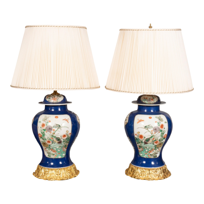 samson chinese style porcelain table lamps a pair 7097