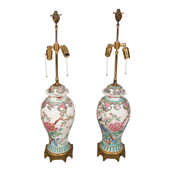 samson porcelain table lamps a pair 2853