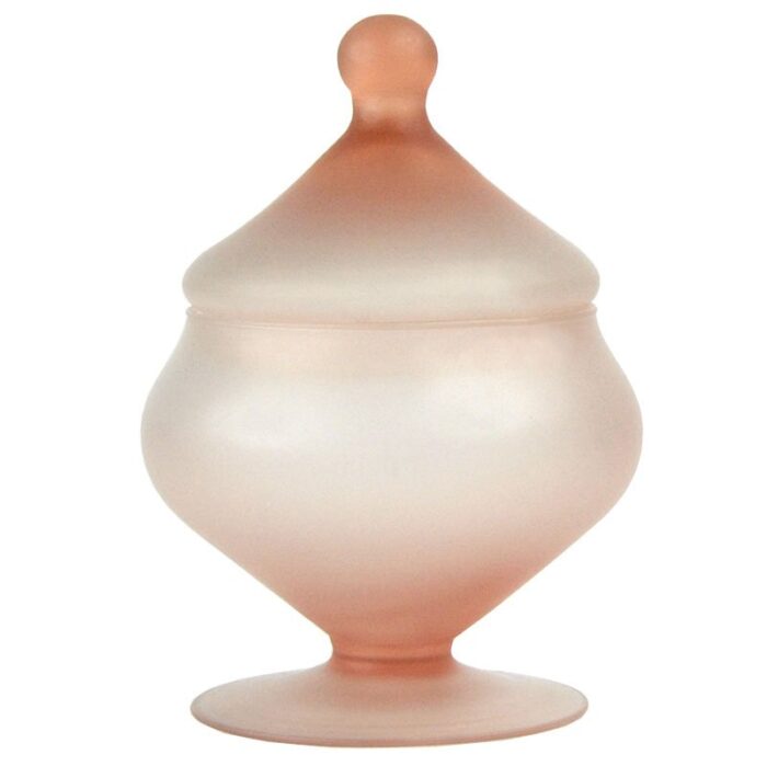 satin glass candy dish from empoli 1970s 1