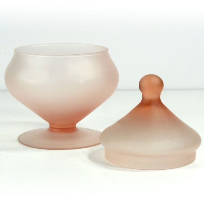 satin glass candy dish from empoli 1970s 3