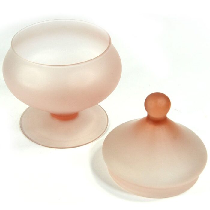 satin glass candy dish from empoli 1970s 4