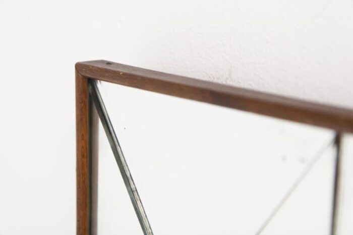 scandinavian teak and metal mirror 1960 1