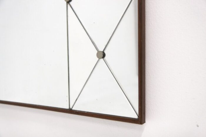 scandinavian teak and metal mirror 1960 2