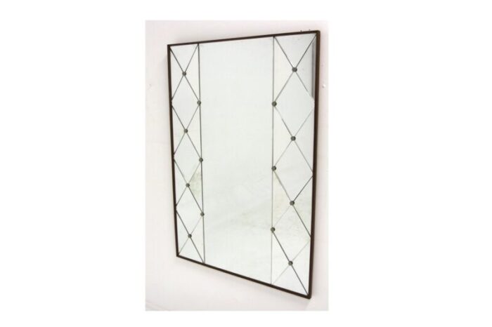 scandinavian teak and metal mirror 1960 3