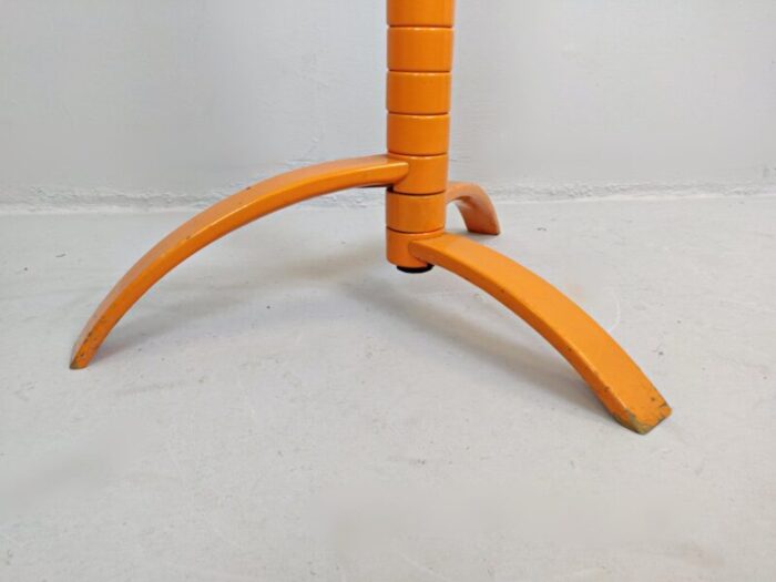 sculptural orange lacquered wooden coat rack by bruce tippett renna 2