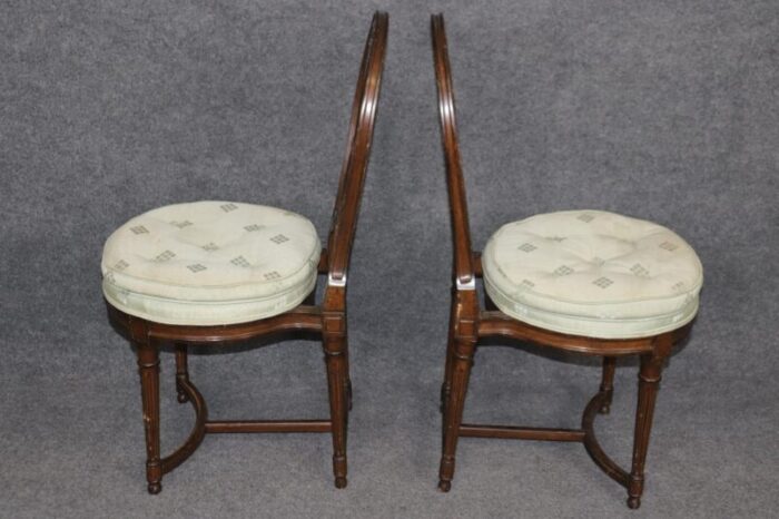 set of 6 maison jansen attributed balloon back circular directoire dining chairs 2427