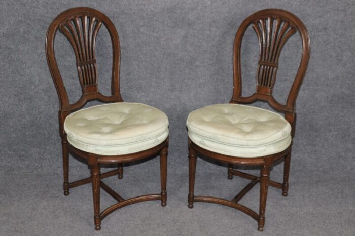 set of 6 maison jansen attributed balloon back circular directoire dining chairs 8828