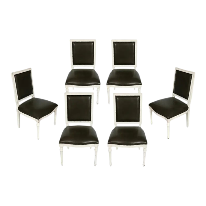 set of six louis xvi style dining chairs 0065