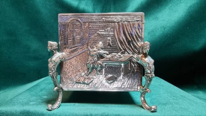 silver box with lockable lid 19th century gilt interior from georg roth co hanau 1700s 3