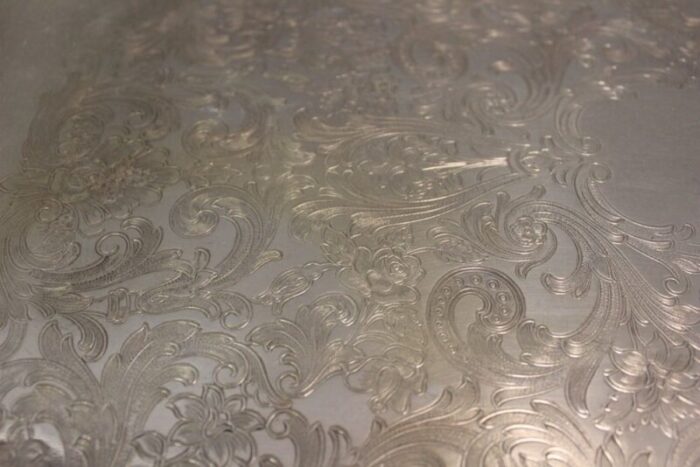 silver metal serving tray 1950 2