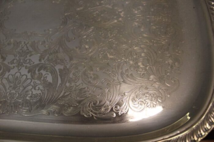 silver metal serving tray 1950 3