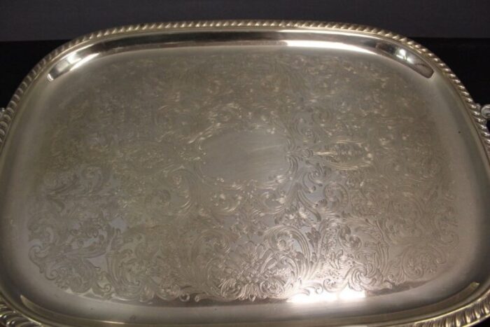 silver metal serving tray 1950 4