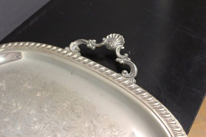 silver metal serving tray 1950 5