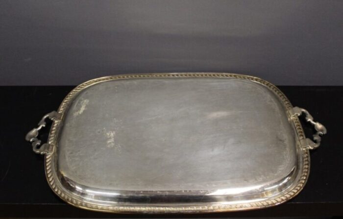 silver metal serving tray 1950 8