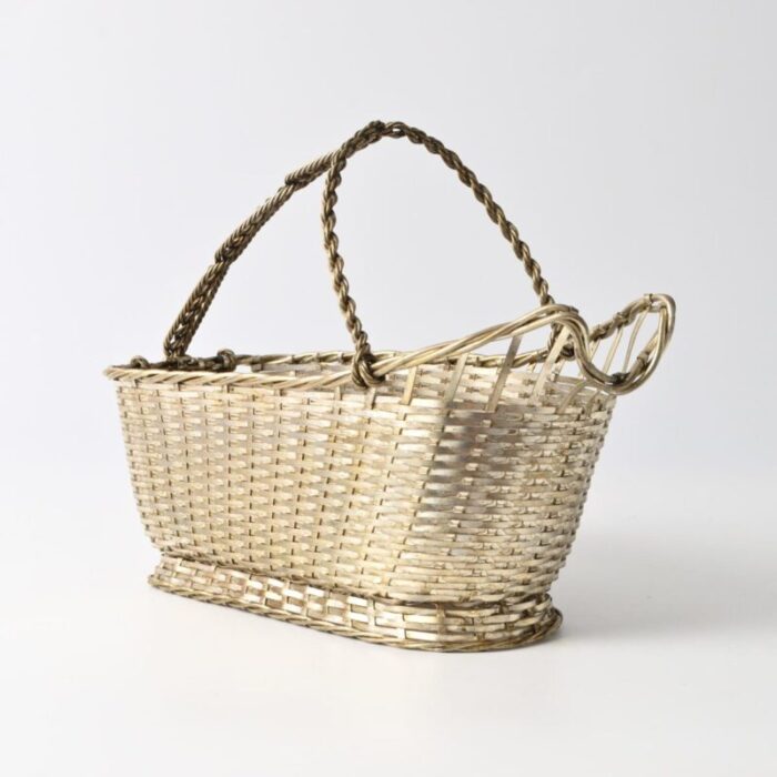 silver plated wine basket from christofle 1960s 1