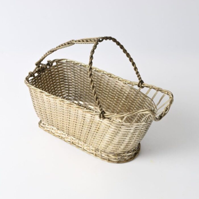 silver plated wine basket from christofle 1960s 10