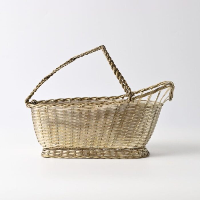 silver plated wine basket from christofle 1960s 4