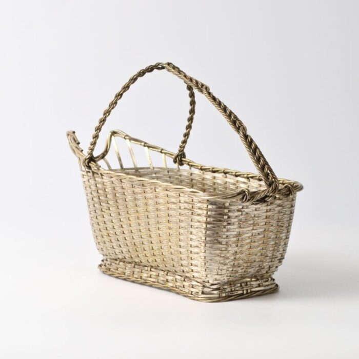 silver plated wine basket from christofle 1960s 5