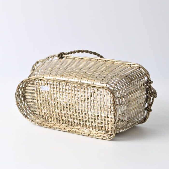 silver plated wine basket from christofle 1960s 6