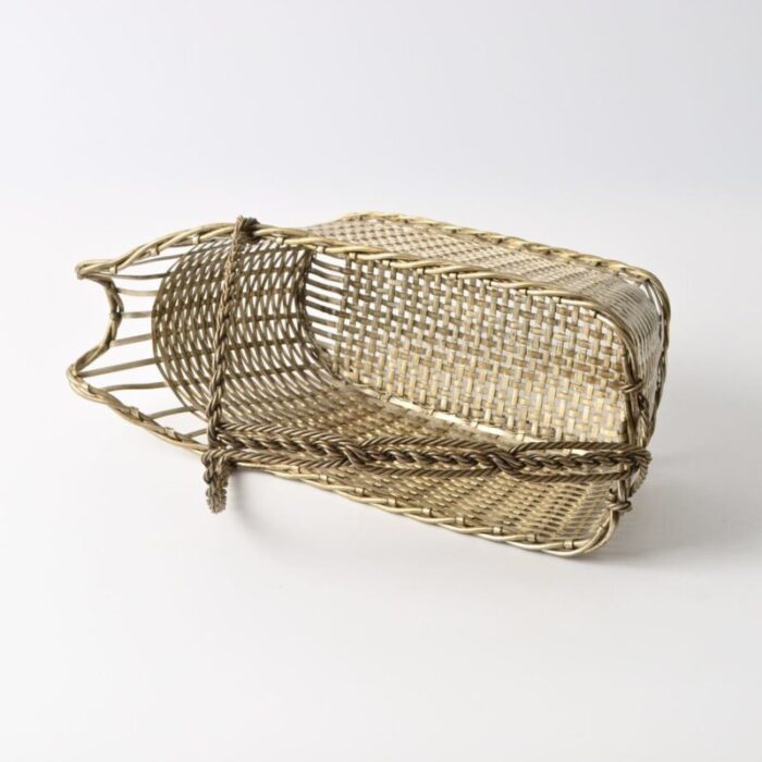 silver plated wine basket from christofle 1960s 8