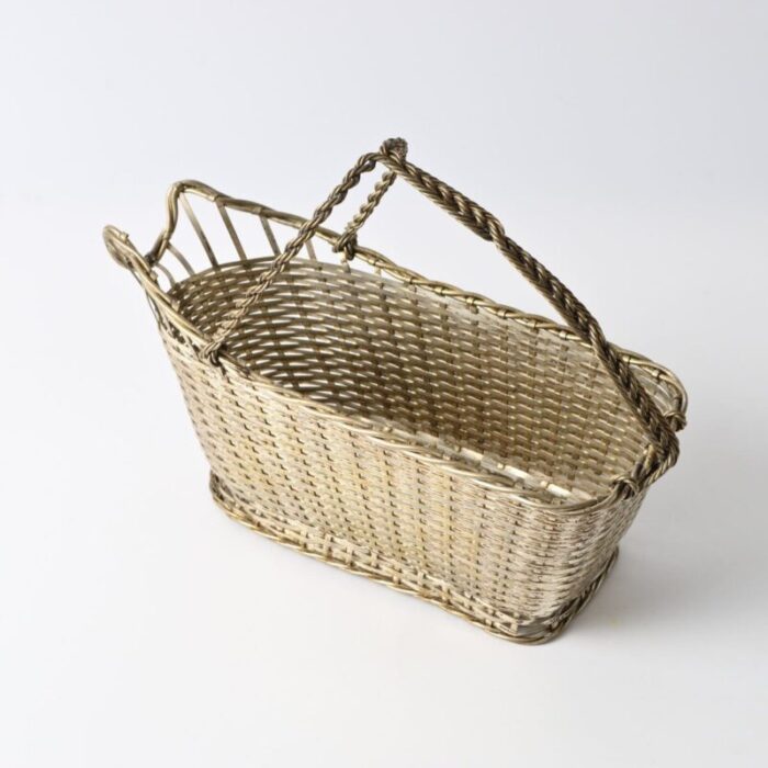 silver plated wine basket from christofle 1960s 9