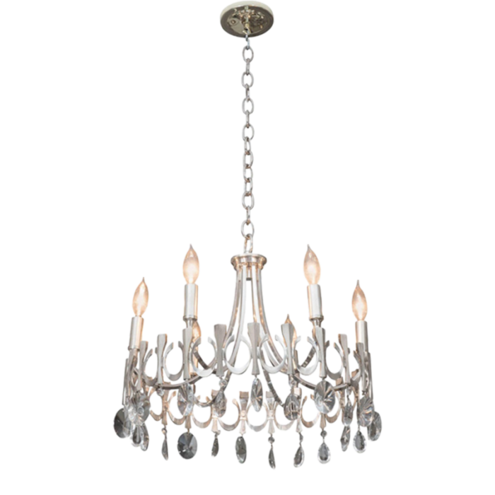 silverplate six light chandelier attributed to sciolari 0808