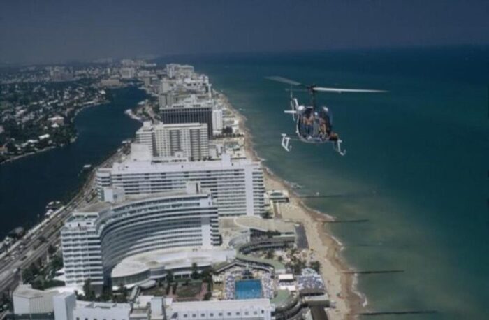 slim aarons aerial miami beach estate stamped photographic print 1972 2020s 7382