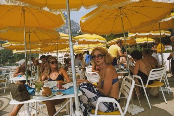 slim aarons cafe in monte carlo estate stamped photographic print 1975 2020s 8232