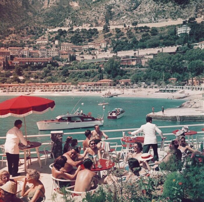 slim aarons cafe terrace in nice estate stamped photographic print 1957 2020s 5227