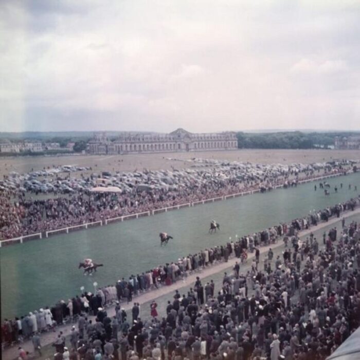 slim aarons chantilly racecourse estate stamped photographic print 1956 2020s 0256