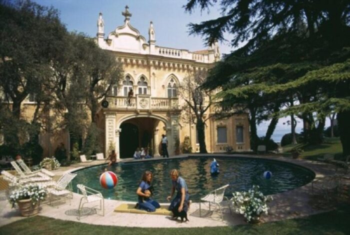 slim aarons chateau st jean estate stamped photographic print 1973 2020s 3769