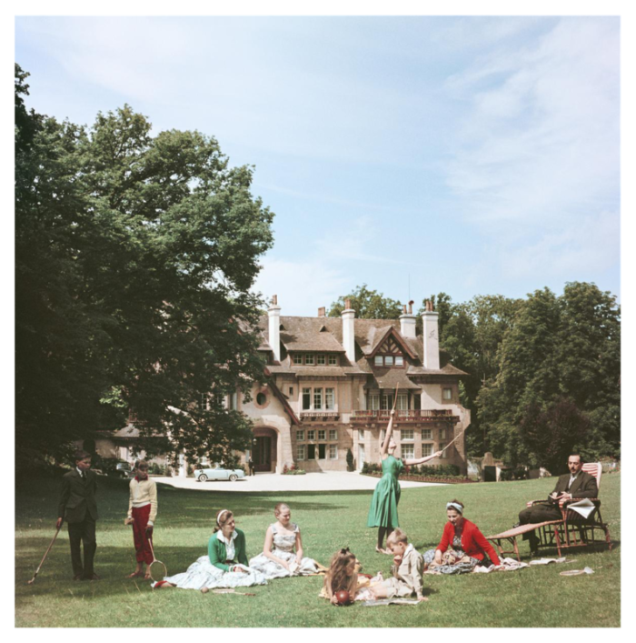 slim aarons french stately home 1956 stamped photographic print 0766