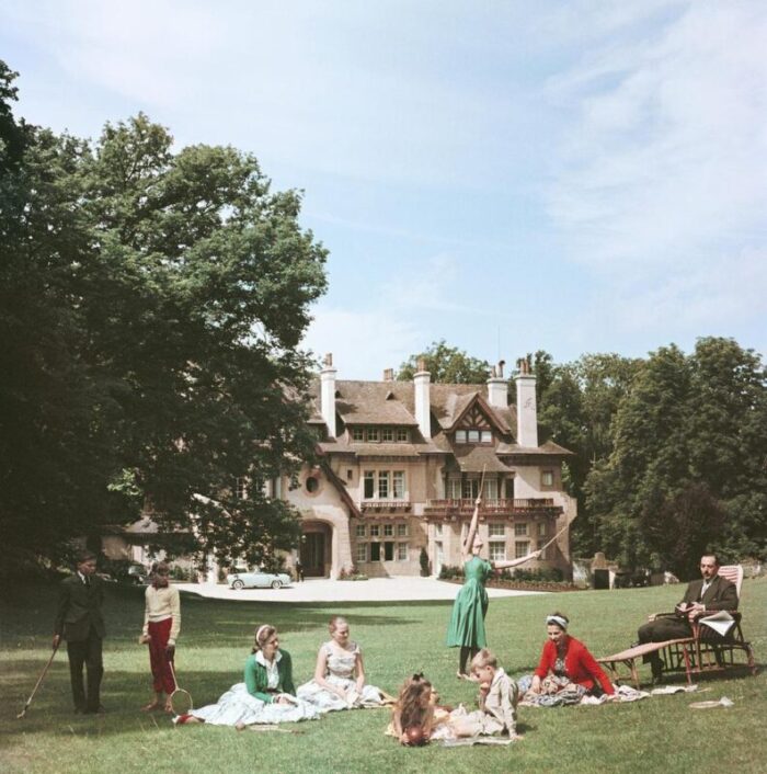 slim aarons french stately home 1956 stamped photographic print 5469