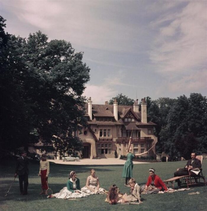 slim aarons french stately home estate stamped photographic print 1956 2020s 0905 scaled