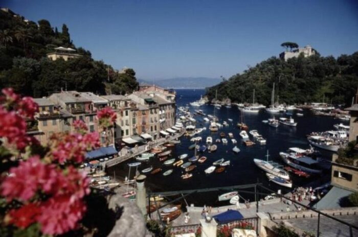 slim aarons harbour area portofino estate stamped photographic print 1977 2020s 6177