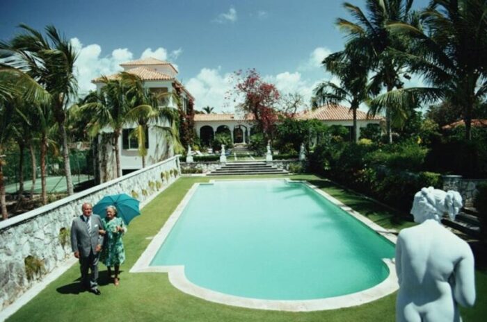 slim aarons lyford cay estate stamped photographic print 1974 2020s 9265