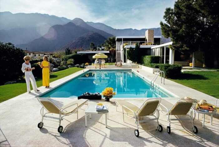 slim aarons palm springs pool estate stamped photographic print 1970 2020s 1666