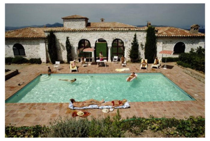 slim aarons pool in st tropez estate stamped photographic print 1970 2020s 0127