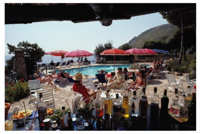 slim aarons poolside bar estate stamped photographic print 1980 2020s 2848