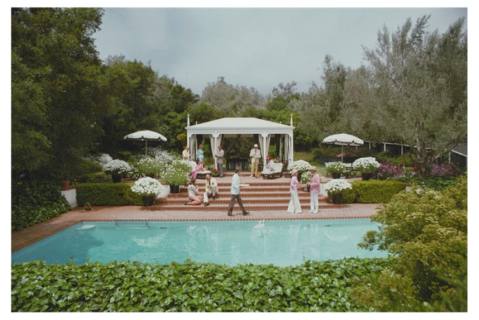 slim aarons poolside drinks estate stamped photographic print 1975 2020s 1468